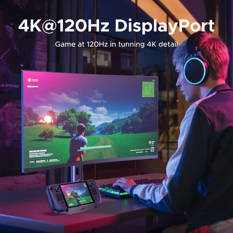 UGREEN 스팀덱 도킹 스테이션 10Gbps USB-C to 4K120Hz 디스플레이포트... - 2