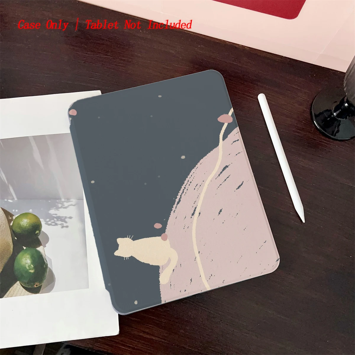 

8 Fresh Style Printed iPad Case, 360° Rotating Stand & Pen Slot,Book Style, Auto Sleep/Wake, Compatible with Various Apple iPads