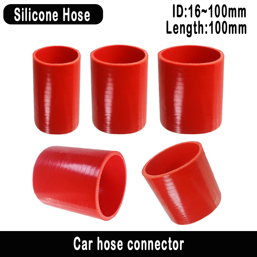 

Universal Car Intercooler Turbo Intake Pipe Coupler Silicone Hose Straight Connector Red Length 100mm ID 45 48 50 55 60 63 65 70