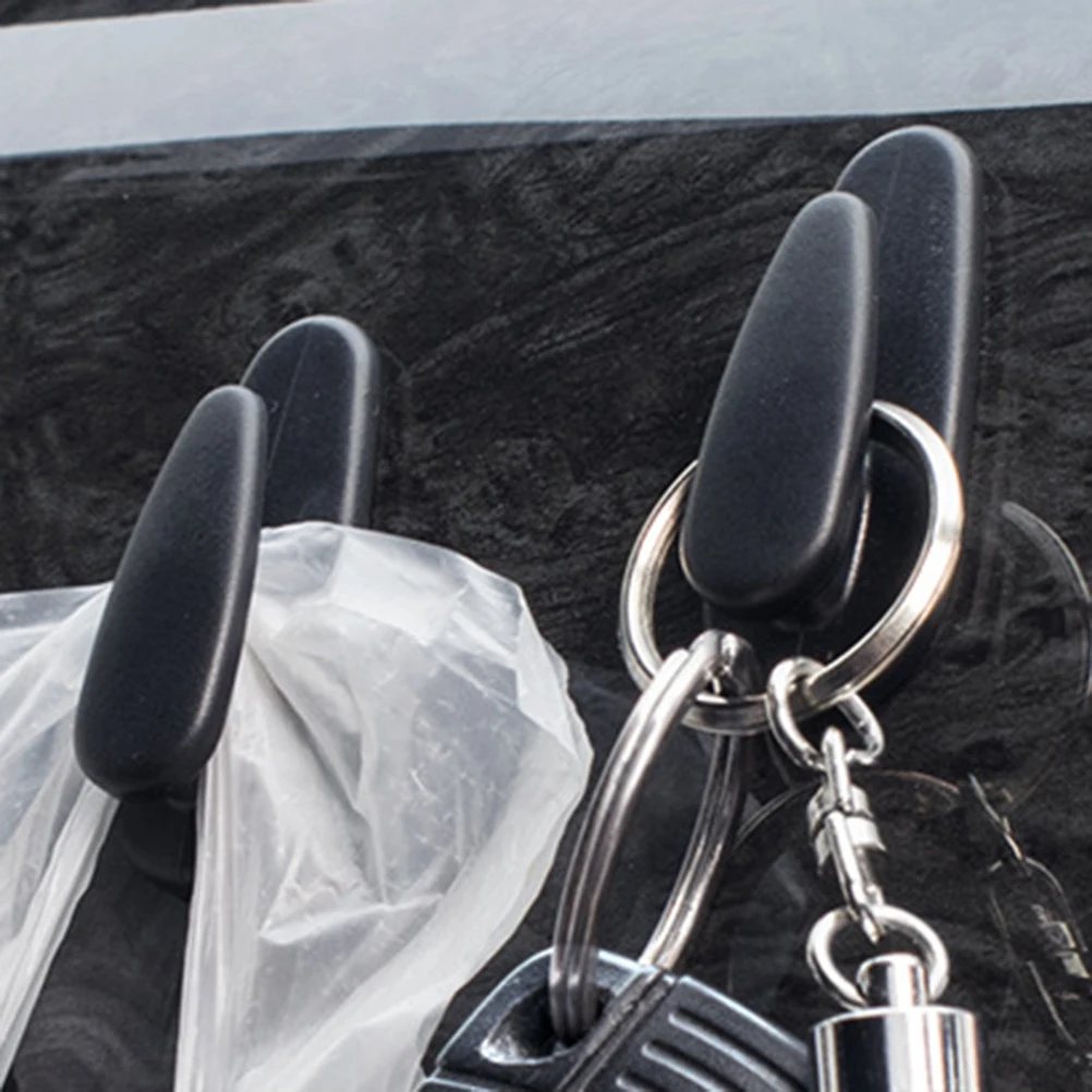 

8pcs Car Mount Hooks Heavy Duty Practical Hanger Black Self Adhesive Multi Function Car Bedroom Kitchen Use Storage ganization