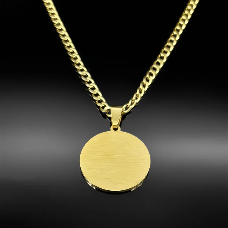 Islamic Muslim Quran Blue Evil Eye Amulet Pendant Necklace for Men Women Stainless Steel Gold Color Turkish Eye Arabic Jewelry