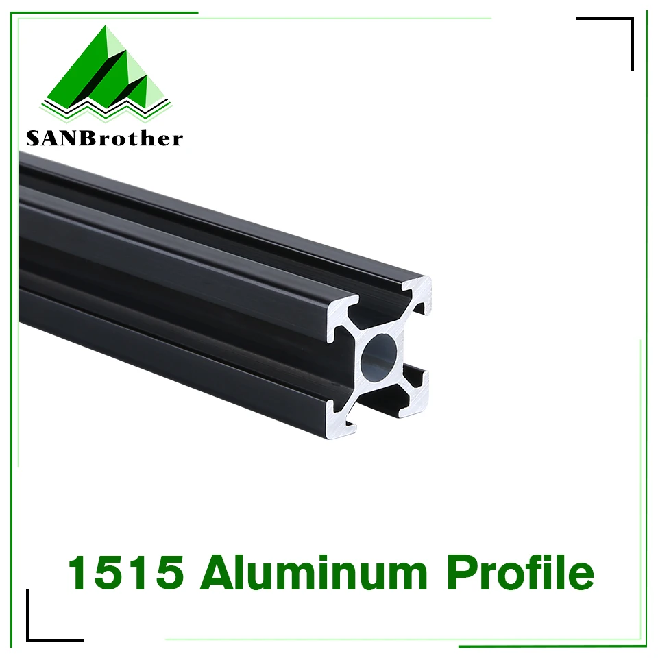 

Upgrade Black 1515 European Standard Anodized Aluminum Extrusion Profile 100-800mm Length Linear Rail for CNC 3D Printer