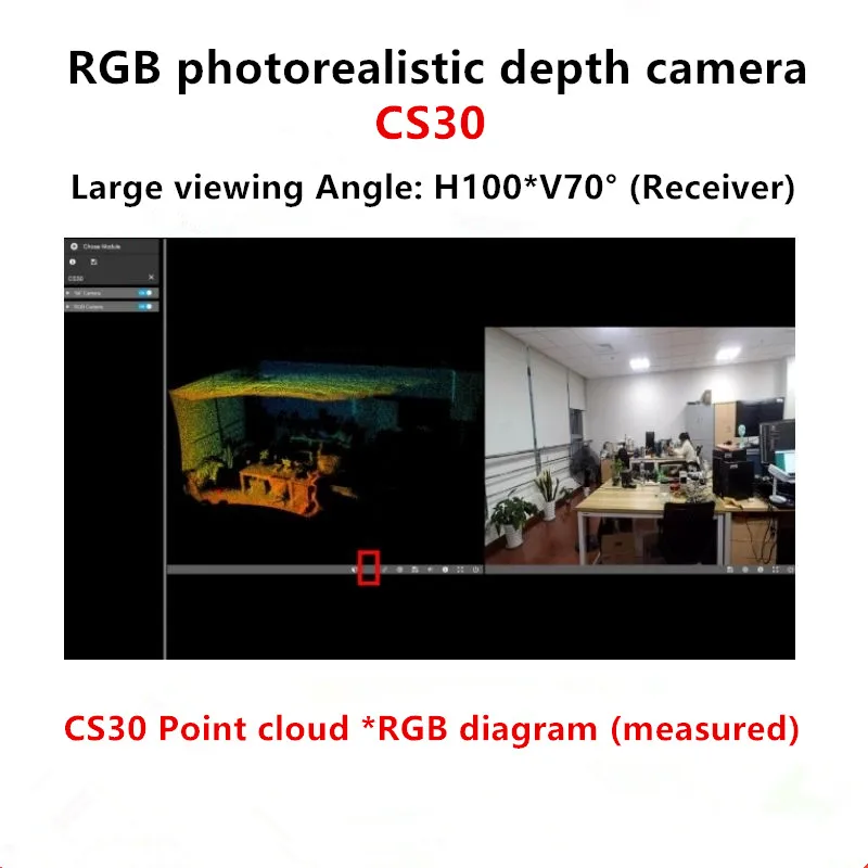 Fotorealistyczna kamera głębokości RGB + TOF CS30 super-duża perspektywa 3D półprzewodnikowa somatosensoryczna interaktywna wizja robota