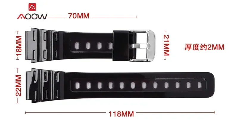 المطاط حزام ل كاسيو F91W F-84 F-105 108 A158 A168 AE1200 AE1300 الرجال النساء العالمي شفافة بولي يوريثان استبدال حزام (استيك) ساعة 18 مللي متر #6