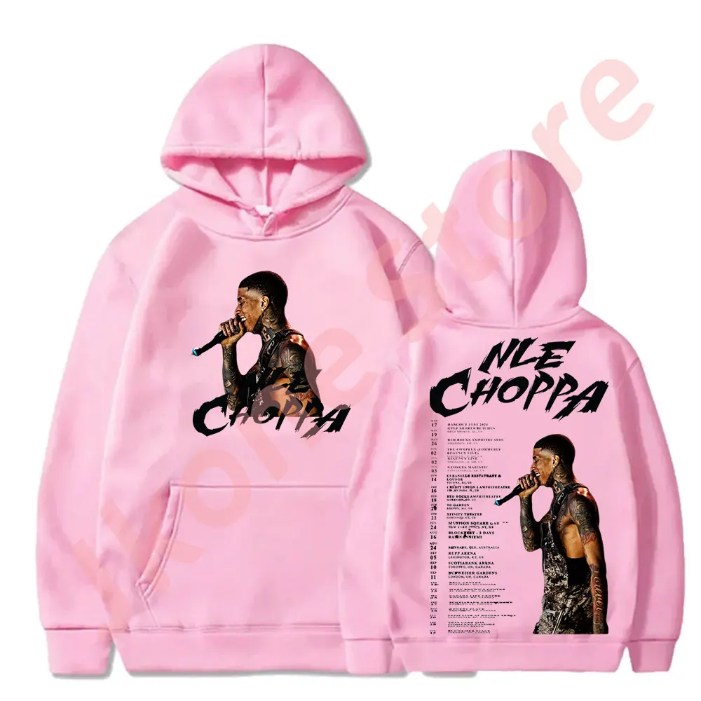 NLE Choppa Tour Merch Pullover sudaderas con capucha para hombres y mujeres, ropa de calle de hip hop informal de moda, Cosplay de invierno