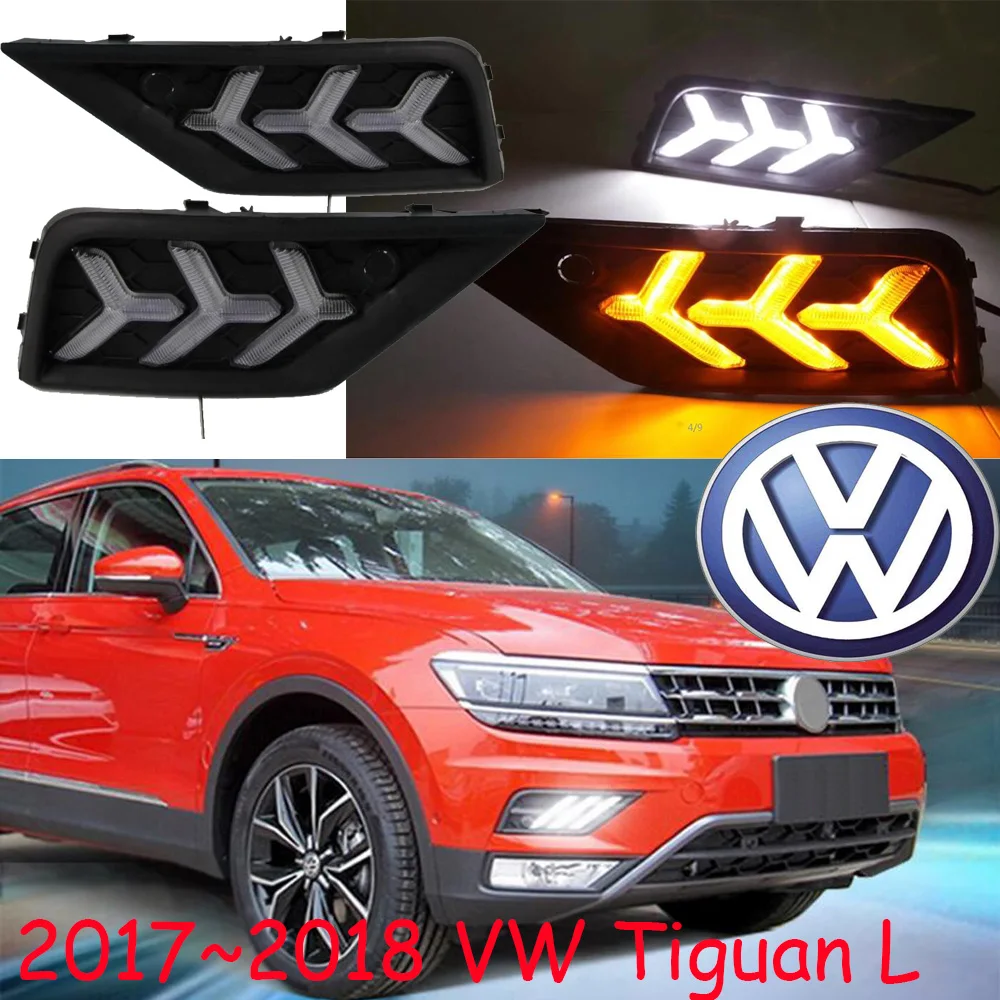 

Автомобильный бампер фары для дневного света Tiguan 2017 ~ 2019y DRL автомобильные аксессуары светодиодные фары для противотуманных фар Tiguan