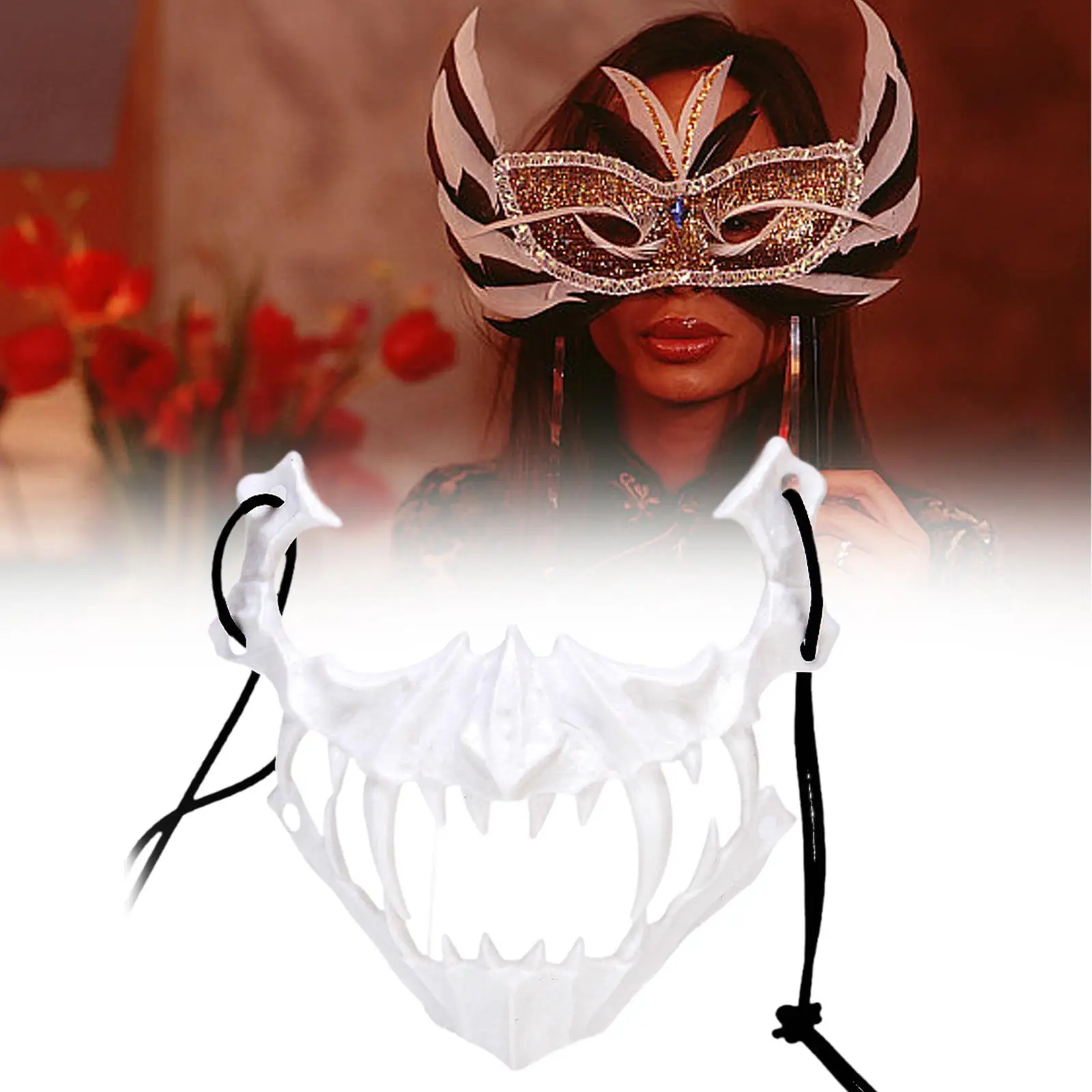 Halloween Mask Easy to Use Decorative Convenient Half Mask Cosplay Costume
