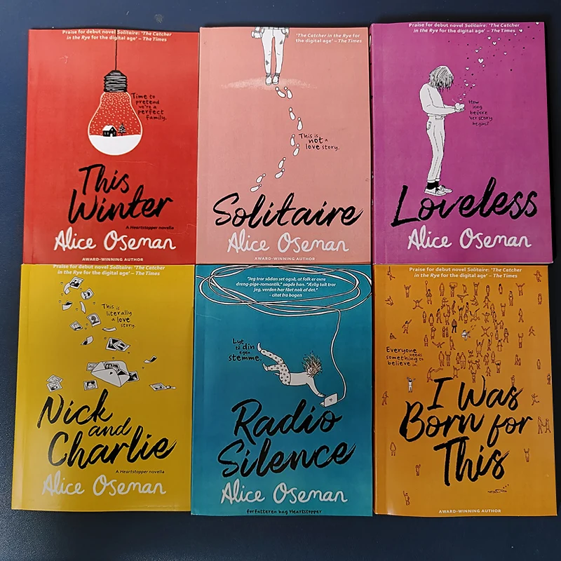 

6 book Alice Oseman Book in English Novel Solitaire nick and charlie loveless this winter Collection Books