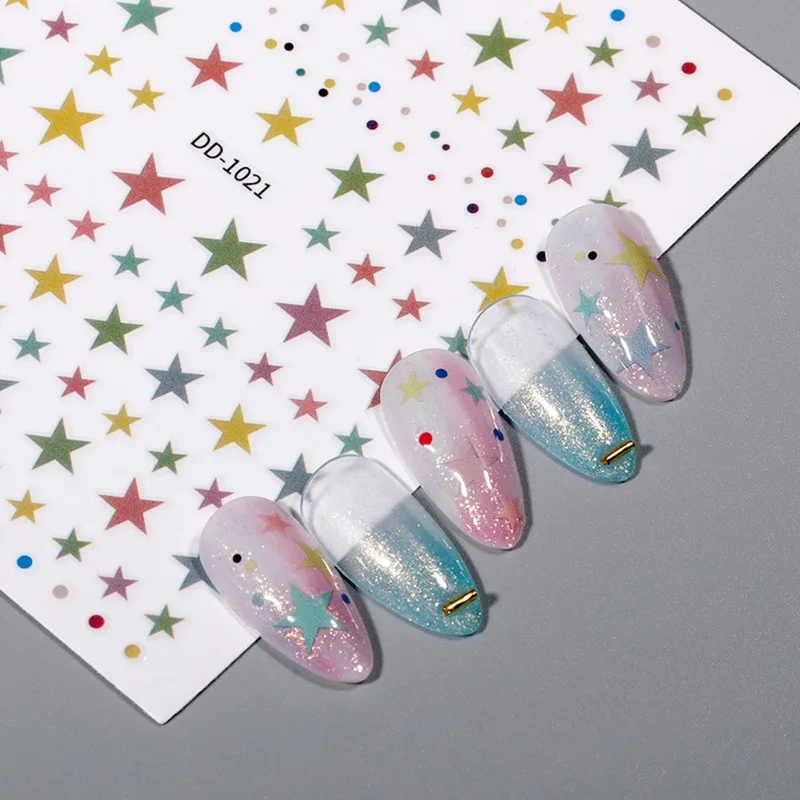 Colorful Pentagram Nail Stickers Are Simple and Versatile, DIY Star Nail Sticker Accessories, and Women's Home Nail Decoration