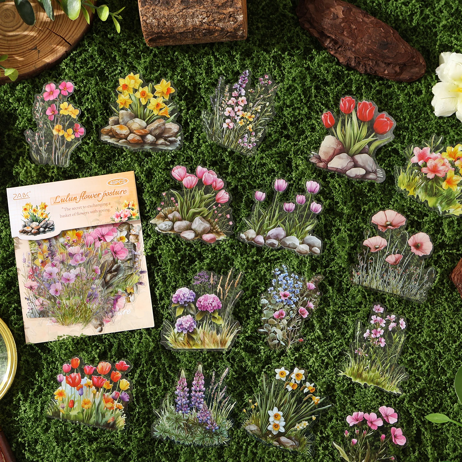 

Vibrant Creative flower plant Stickers 40/240 pcs hand tent DIY Stick Labels Scrapbooking Material Junk Journal Supplies