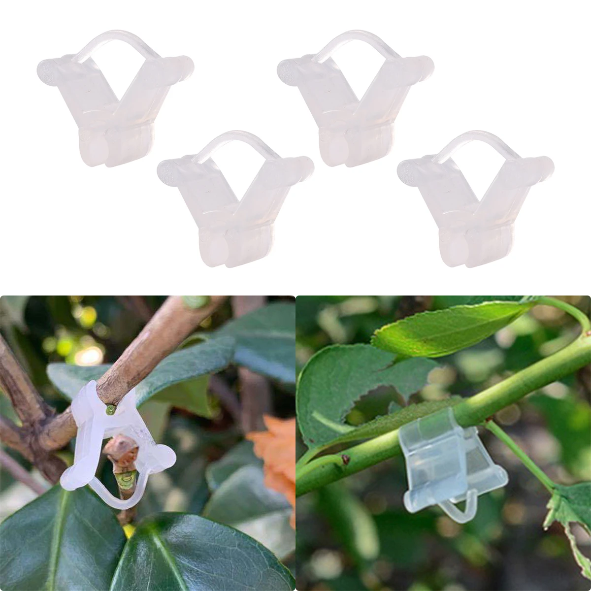 Gardening Transparent Plastic Grafting Clip Plant Flower Fruit Vine Seedling Grafted Branches Clamp Garden Migration Fasten Tool