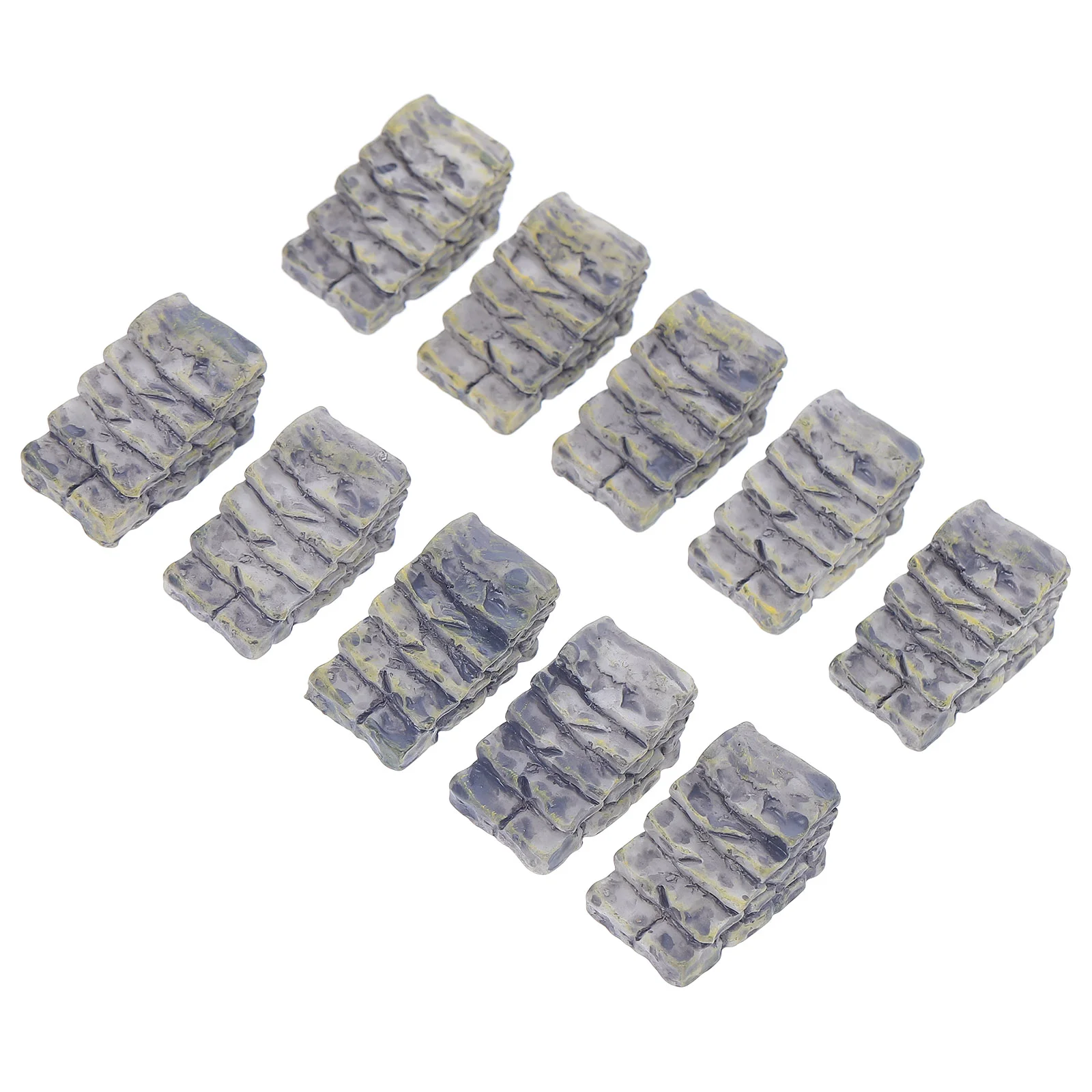 

10 Pcs Stone Steps Resin Miniatures Straight Staircase Garden Decorations Micro Landscape naments Mini Resin Stone Figurines