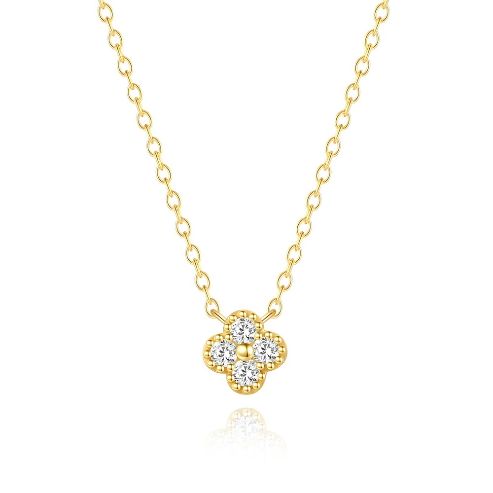 Women's 925 Sterling Silver Four-leaf Clover Necklace