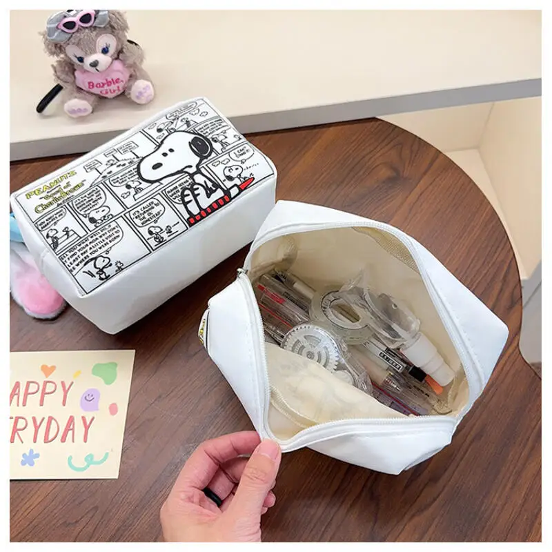 New Snoopy Makeup Bag Pen Bag Kawaii Large Capacity Portable Storage Bag Ins Korean Cartoon Anime Friends Birthday Gift