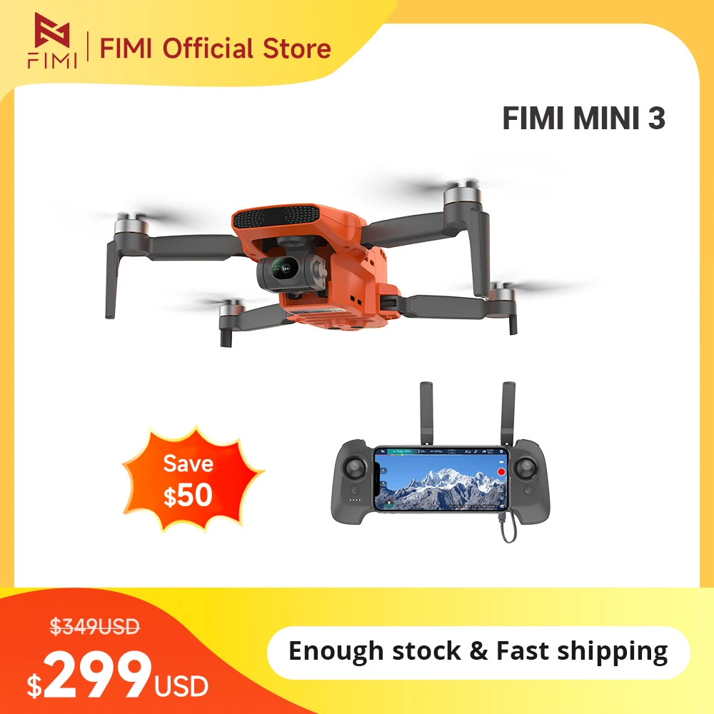 

FIMI MINI 3 AI Super Night Video Drone with 4k professional camera 1/2 inch stacked CMOS sensor under 245g Quadcopter