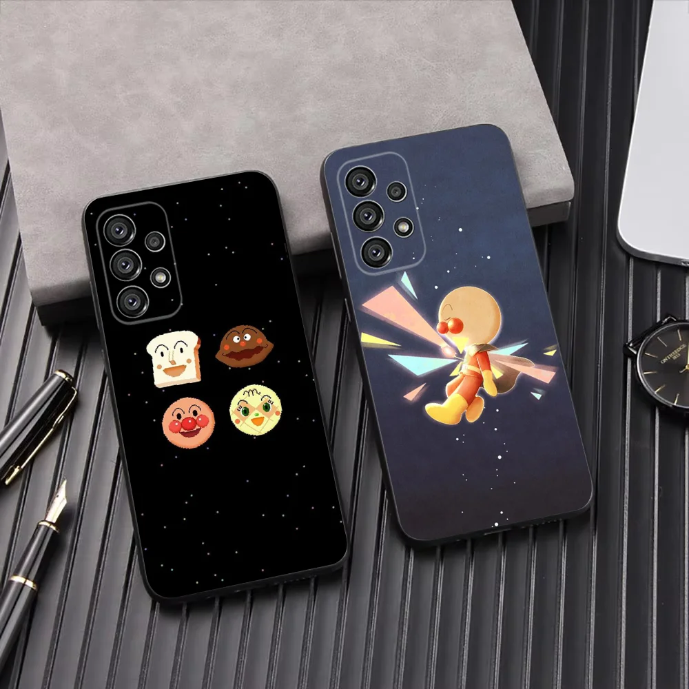 

Cartoon A-Anpanman Phone Case For Samsung Galaxy A13,A21s,A22,A31,A32,A52,A53,A71,A80,A91 Soft Black Shell