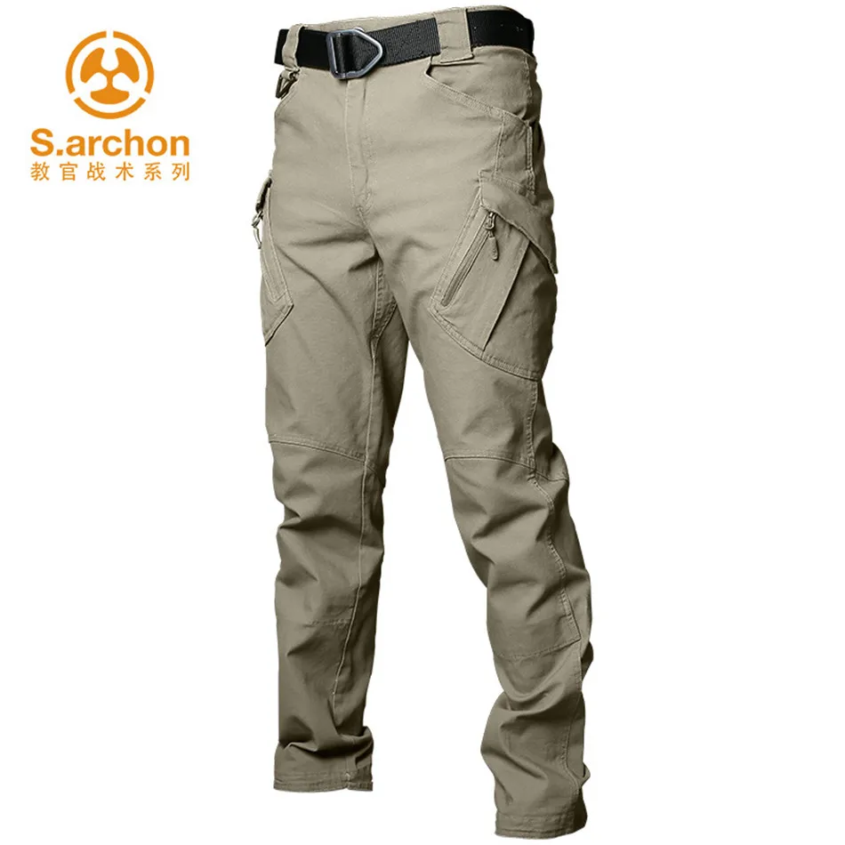 Summer IX9 Tactical Pants Men's Slim Fit Elastic Multipocket Training Trousers Outdoor Straight leg Commuting Hiking Cargo Pants