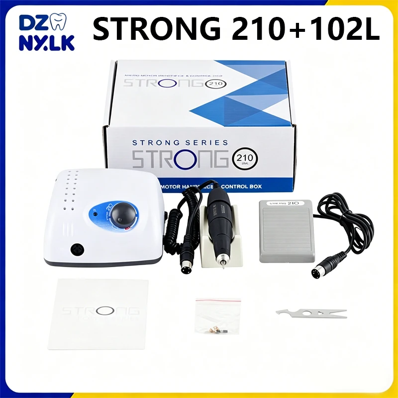 

Стоматологический микромотор STRONG 210 с частотой вращения 35000 об/мин, наконечник 102L, полировочный аппарат, оборудование для маникюра, инструменты для полировки в стоматологии