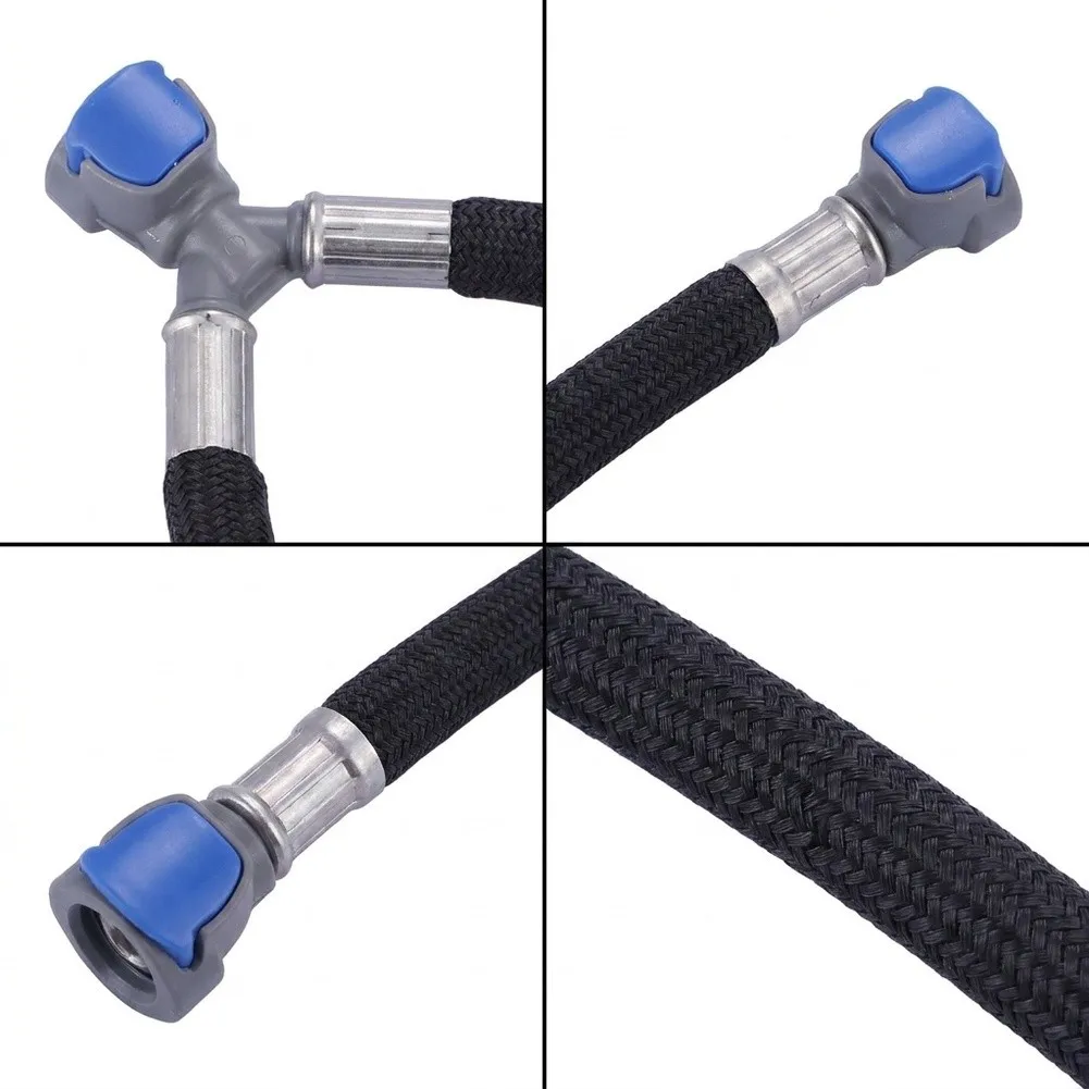 Blue 12 Inch Quick Connect Replacement Hose For Bathroom Faucet Hot And Cold Water Supply Line Plastic PE Mixer Connector Pipe