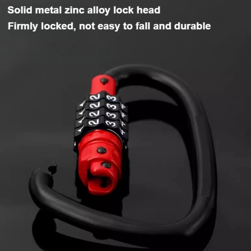1 Piece Combination Locks, 4-Digit Heavy Duty Carabiner Clips Metal D-Shaped Code Lock For Looped Bike Security Cable Lock