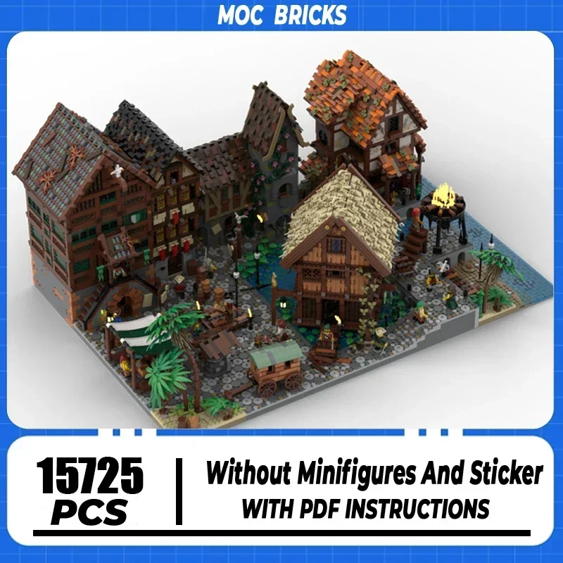 Urban Street View Series Moc Building Block Port Sauvage A Merchant's Tale Model Technology Brick DIY Assembly Toy Holiday Gift