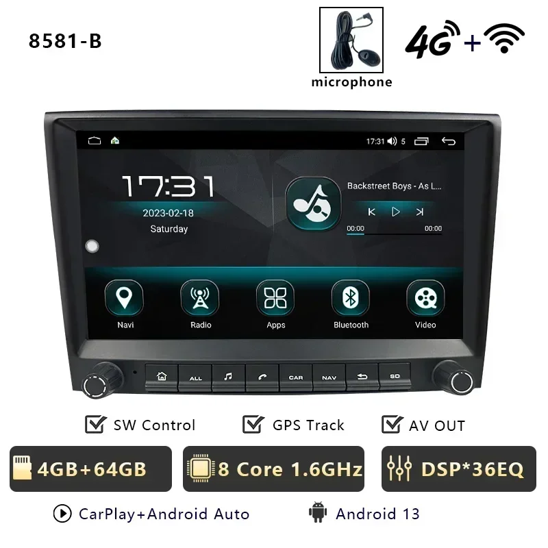 CHSTEK Carplay Android 13 Voor Porsche 911 987 997 Cayman Boxster Autoradio Speler Multimedia GPS WIFI 4G RDS Bluetooth Autoradio