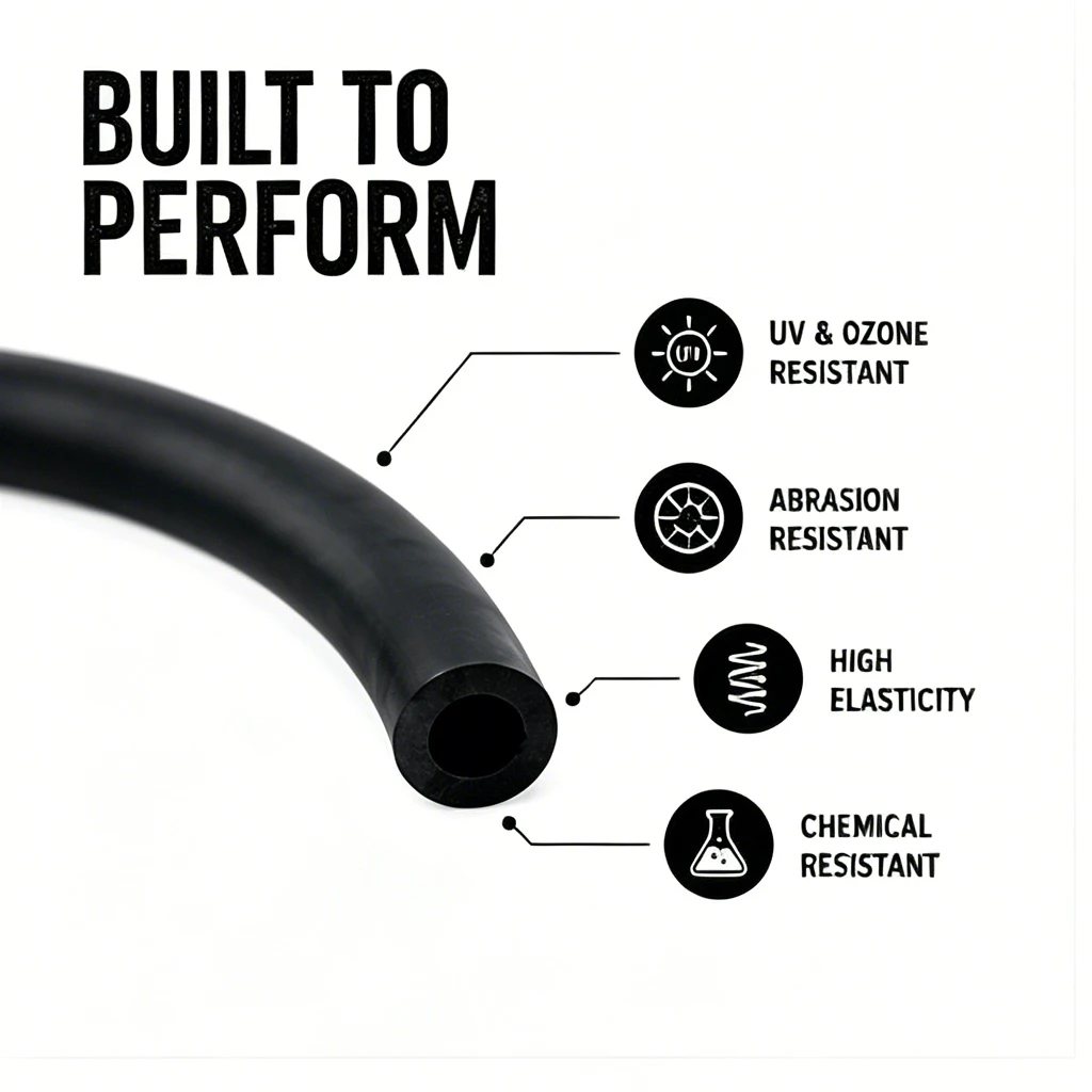 5/2/1M Black Black FKM tube ID 2mm-16mm, high temperature resistant, oil resistant and not easily aged