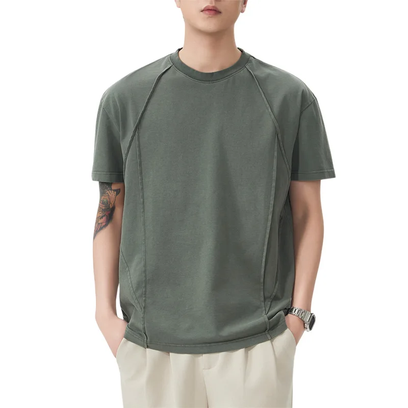 Old Short-sleeved T-shirt Men's 2026 Summer New Cotton Round Neck T Half-sleeved Casual