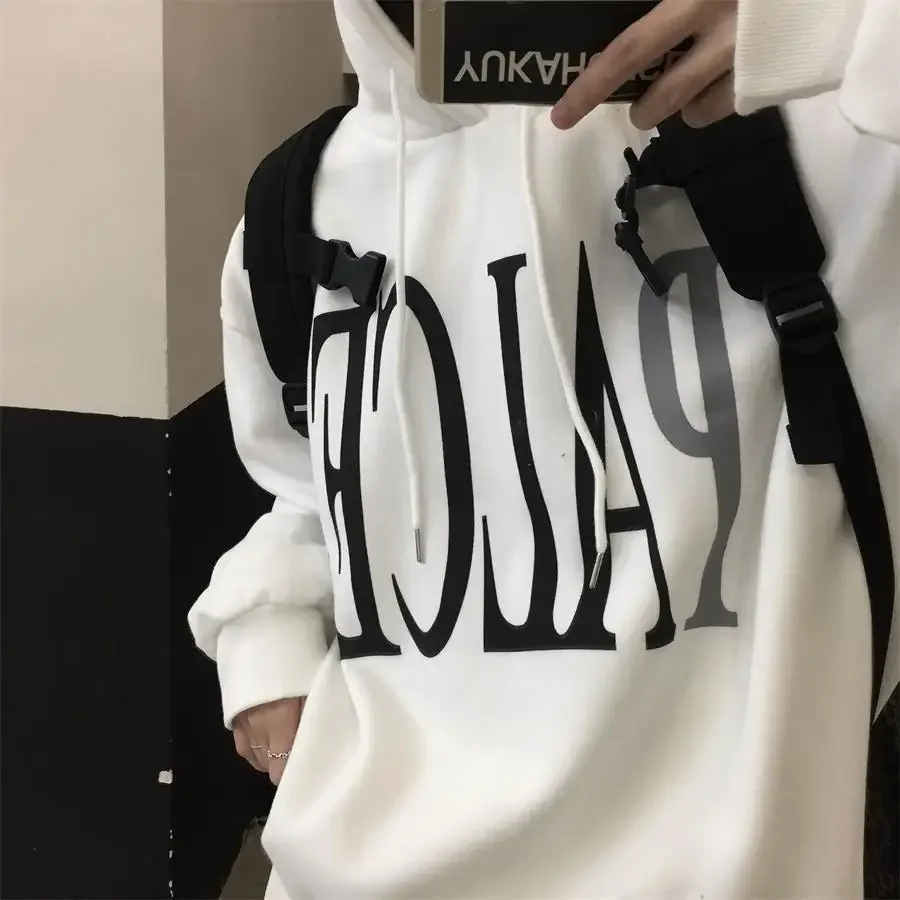 Male Clothes White Hooded Letter Hoodies Sweatshirt For Men Print Streetwear Y2k Vintage Elegant Hot Offers Harajuku Fashion S