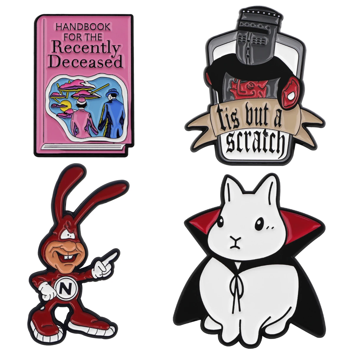 

Vampire Rabbit Enamel Pin Horror Movie Brooch Pines Lapel Pins Badge on Backpack Costume Accessories Halloween Jewelry Gifts