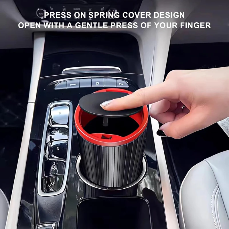 Car Trash Bin Can Mini Auto Dust Organizer Car Interior Rubbish Bag Garbage Container Storage Box Bucket Auto Accessor view 4
