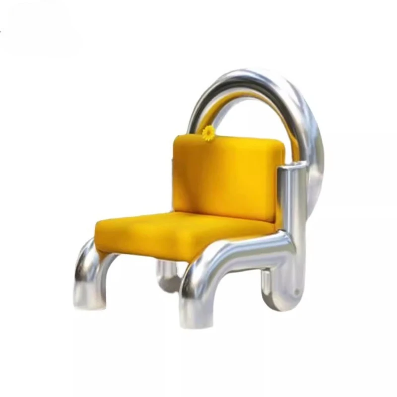 Electroplating circle chair special-shaped fiberglass model house villa donut sofa chair