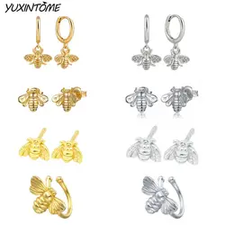 925 Sterling Silver Needle Cute Animal Little Bee  Earrings Vintage Fashion Women Earrings Going Out For Fun Wear Jewelry Gift
