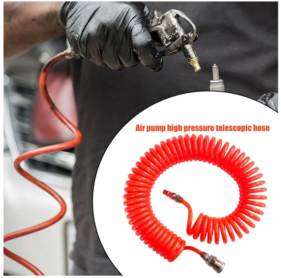 Compressor Air Tools 3M 6M 9M 12M High Pressure PU Tubing Gas Spring Pneumatic Spiral Tubing EU Quick Coupling Pipe EU/JP Type