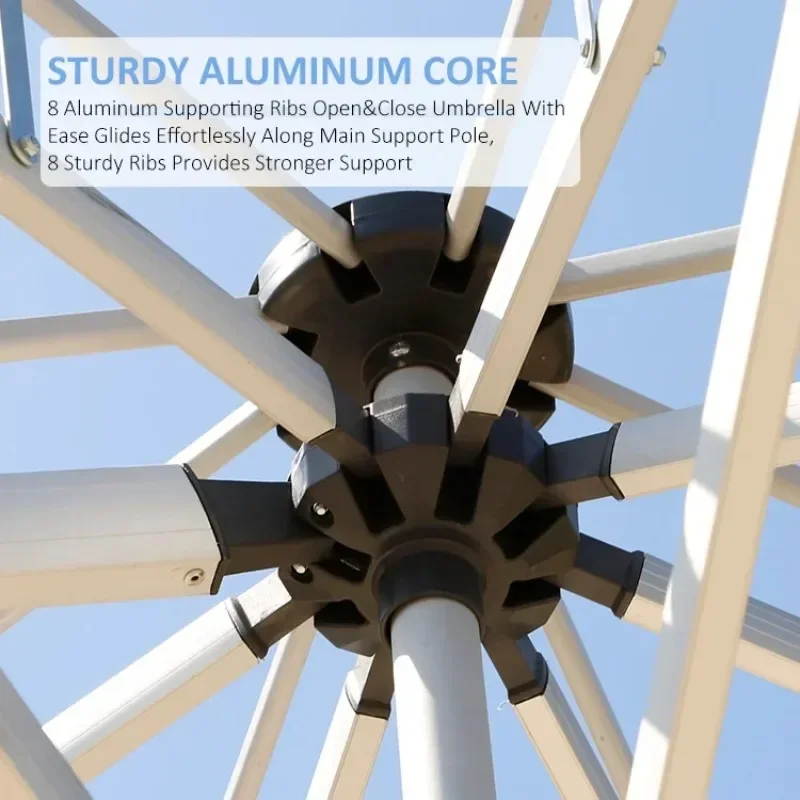 【من الصين】y مظلة كبيرة حديقة الفناء 2.5/3/3.5/4 متر مظلة مربعة led مظلة ناتئ 9ft مظلات شاطئ مقاومة للرياح كاملة