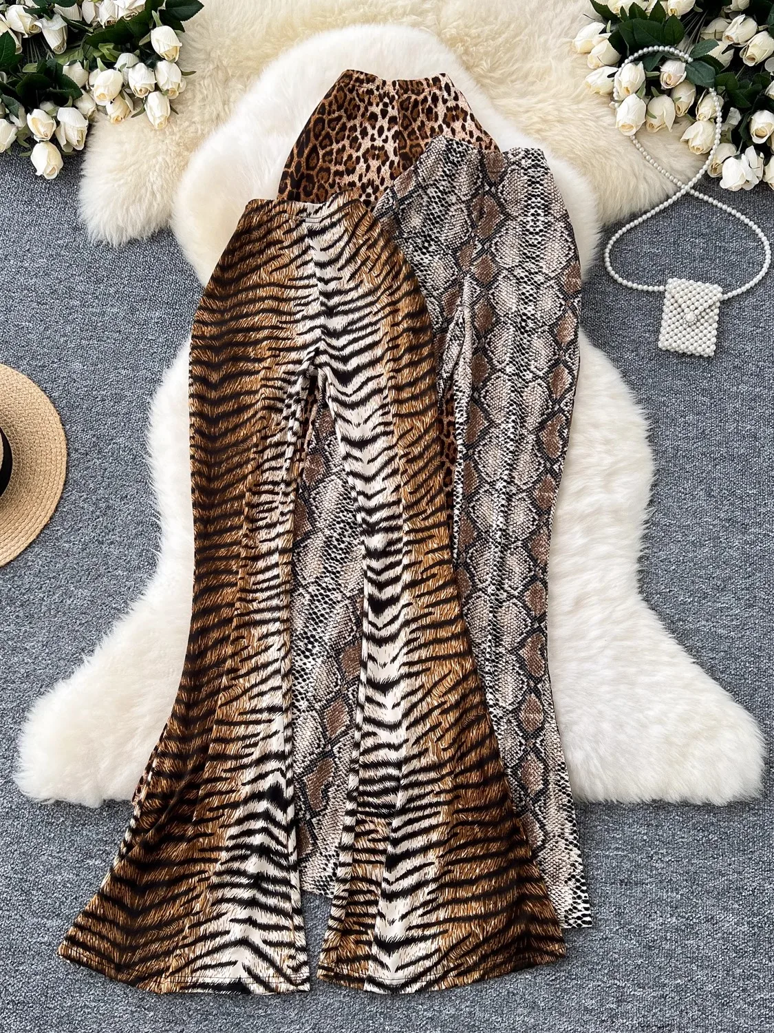 Women Pants Sweatpants Y2K Korean Fashion Woman Sexy Ladies Leopard Slacks Female Joggers Streetwear Harajuku Flared Trousers