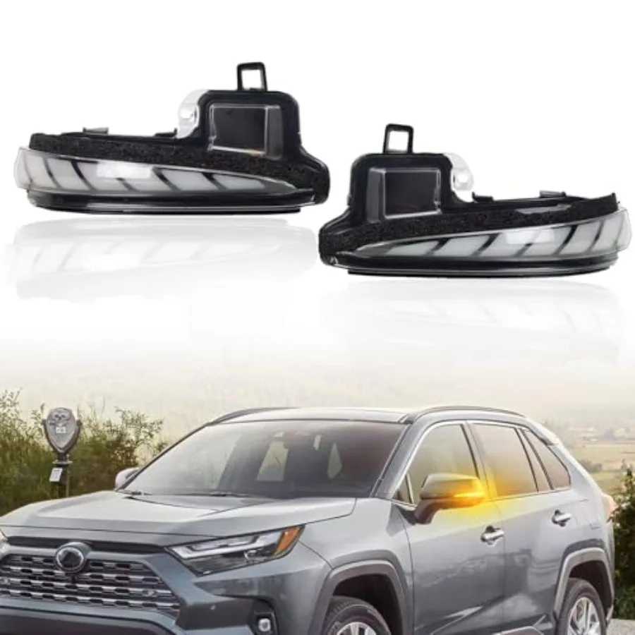 

В наличии: Комплект светодиодных фонарей для боковых зеркал заднего вида с функцией динамического указателя поворота (DRL) янтарного цвета для Toyota RAV4 2019-2025/2016-2023