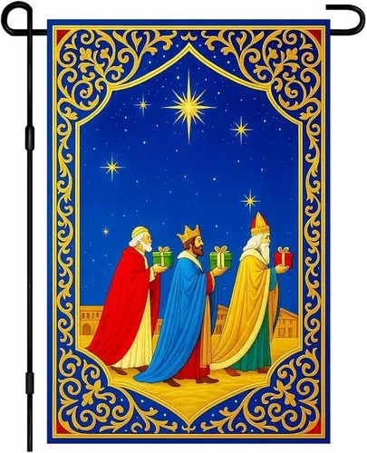 Double-Sided Christmas Garden Flag - Three Wise Men Nativity IIX WZZ yyi