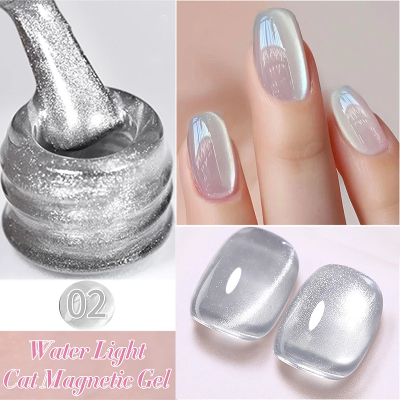 BORN PRETTY Pink Water Light Cat Magnetic Gel Nail Polish Aurora Spar Glitter Glass Bead Soak Off UV LED Semi-Permanant Varnish