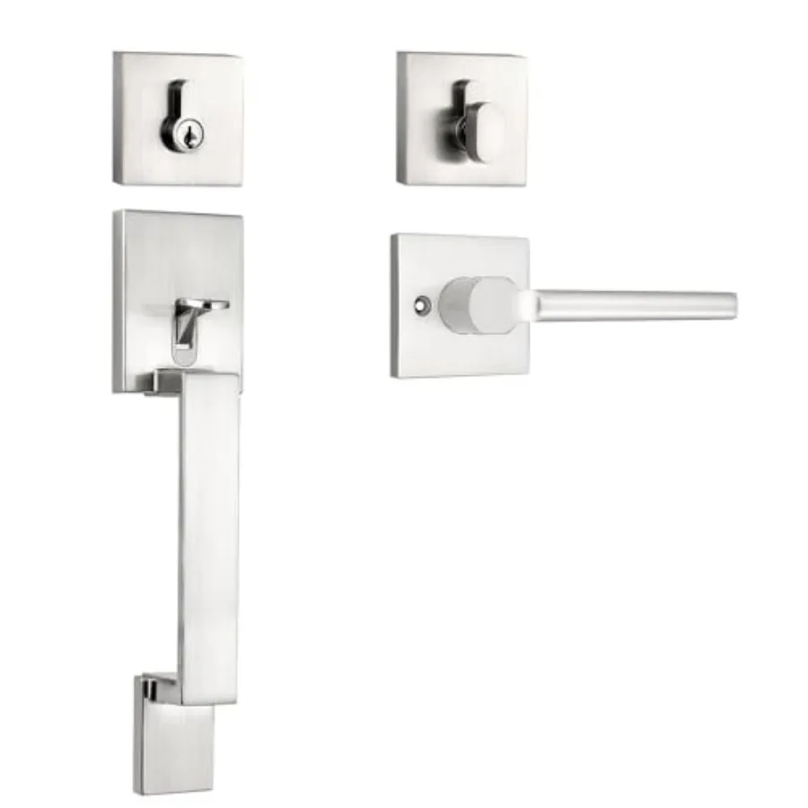 

Front Door Handleset, Heavy Duty Exterior Door Lock with Deadbolt, Single Cylinder Deadbolt with Handle, Right or Left Handed,,