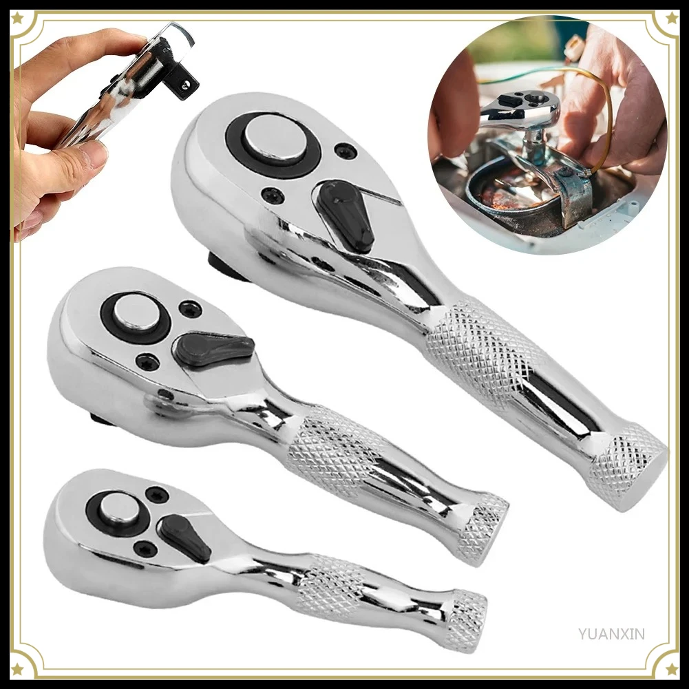 72 Teeth Quick Socket Mini Ratchet Wrench Spanner 1/4 3/8 1/2 Big Medium And Small Fly Two-Way Horns Short Handle Repair Tool
