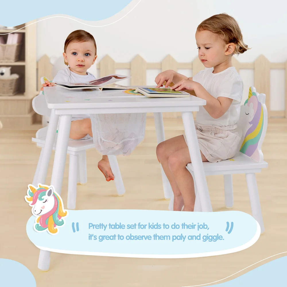 Boys And Girls Baby Kids Furniture Solid Wood Table And Chair Eating Learning Game Table One Table Two Chair Set