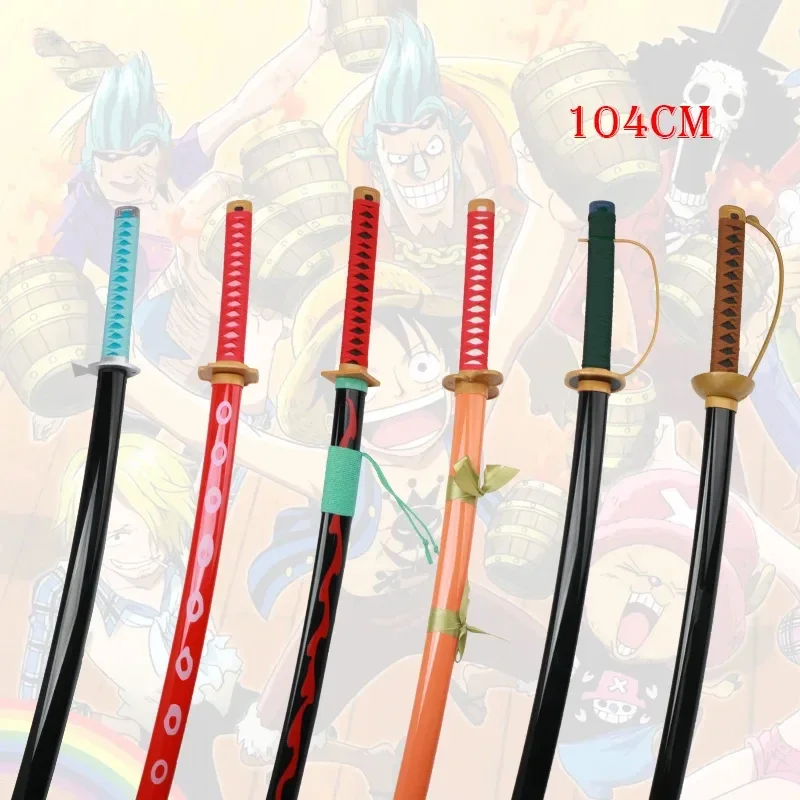 New  Swords Roronoa Zoro Katana Gol·D·Roger  Shanks Kin'emon Weapon Cosplay With Scabbard Anime Prop Teen Toy Gift