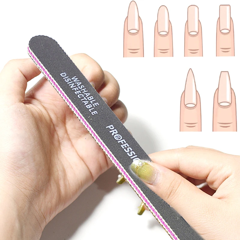 

5pcs Nail File 100/180 Black Wear Resist Sandpaper Professional Nail Files Pedicure Manicure Polishing Tools