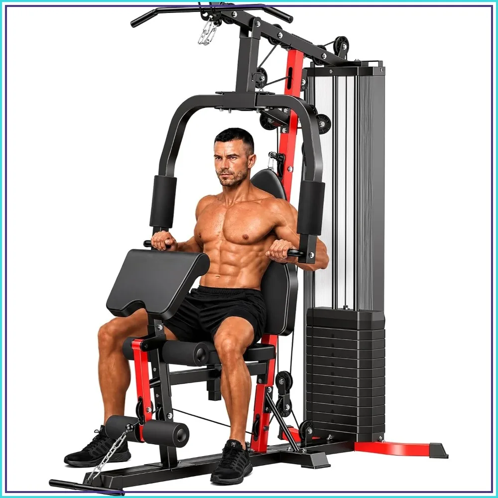 Home Gym System with 160LB Weight Stack, Multifunctional All-in-One Workout Station