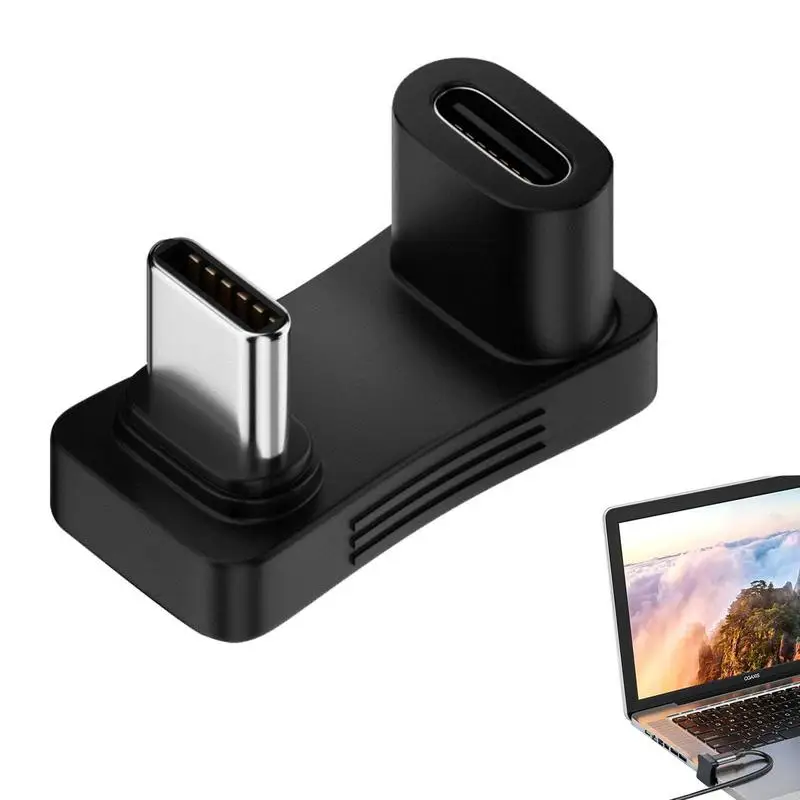 Fit for Steam Deck 2-in-1 Extension Connector Right Angle Type-Adapter Male to Female Game Console Accessories