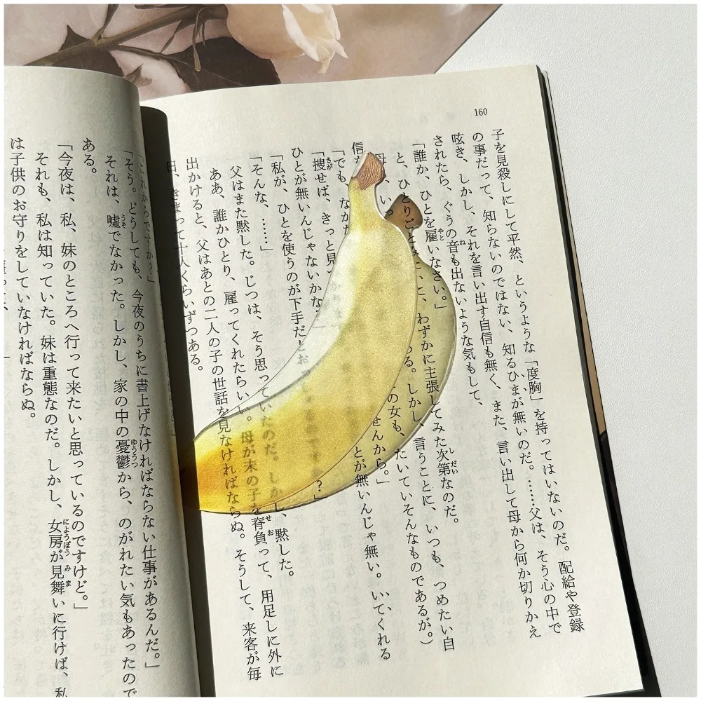 Durable Acrylic Bookmark Simulation Fruit Clear Book Reading Marker Transparent Book Pages Mark Tool Students