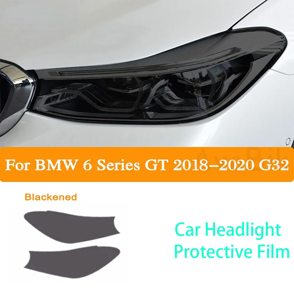 

2Pcs Car Headlight Protective Film Smoked Black TPU Sticker for BMW 6 Series F06 F12 F13 M6 GT G32 Accessories Transparent TPU