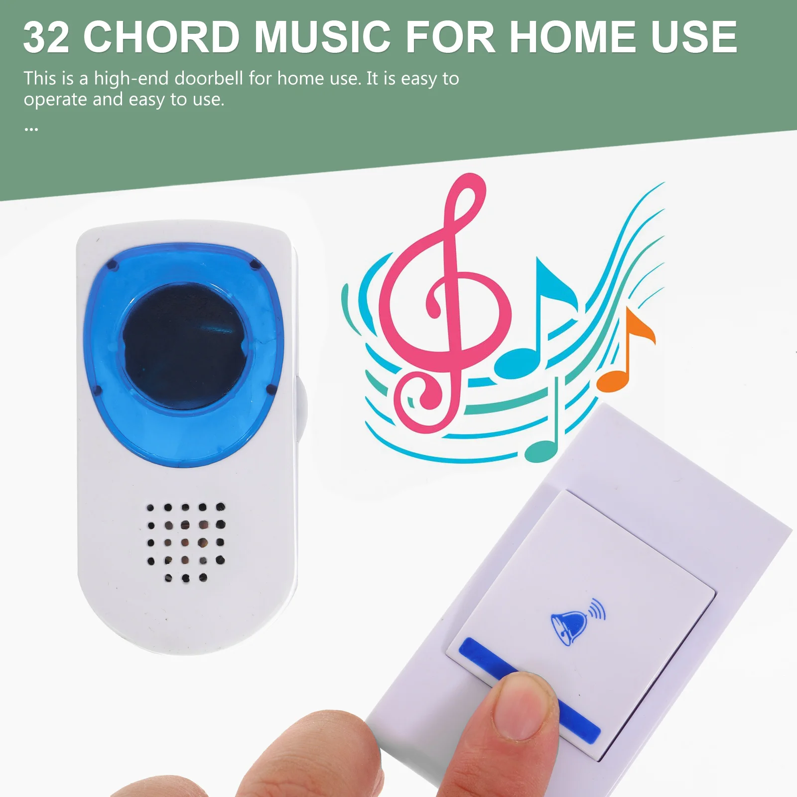 

32 Tune Music Doorbell Simple Operation Chime Wireless Household Melodic Home Security