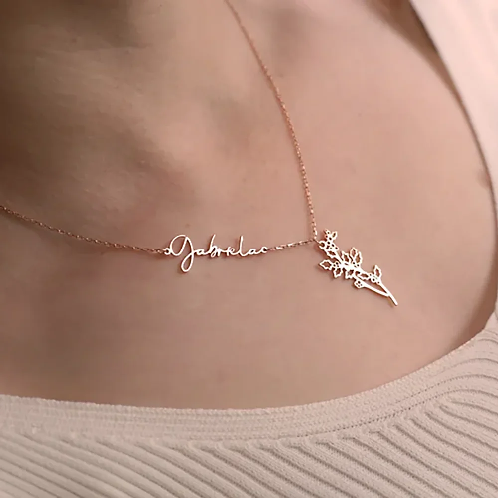 

Women’s Custom Necklace Flower Pendant Necklaces Hollow Out CraftValentine's Day Stainless SteelJewelry Gifts for Girlfriend
